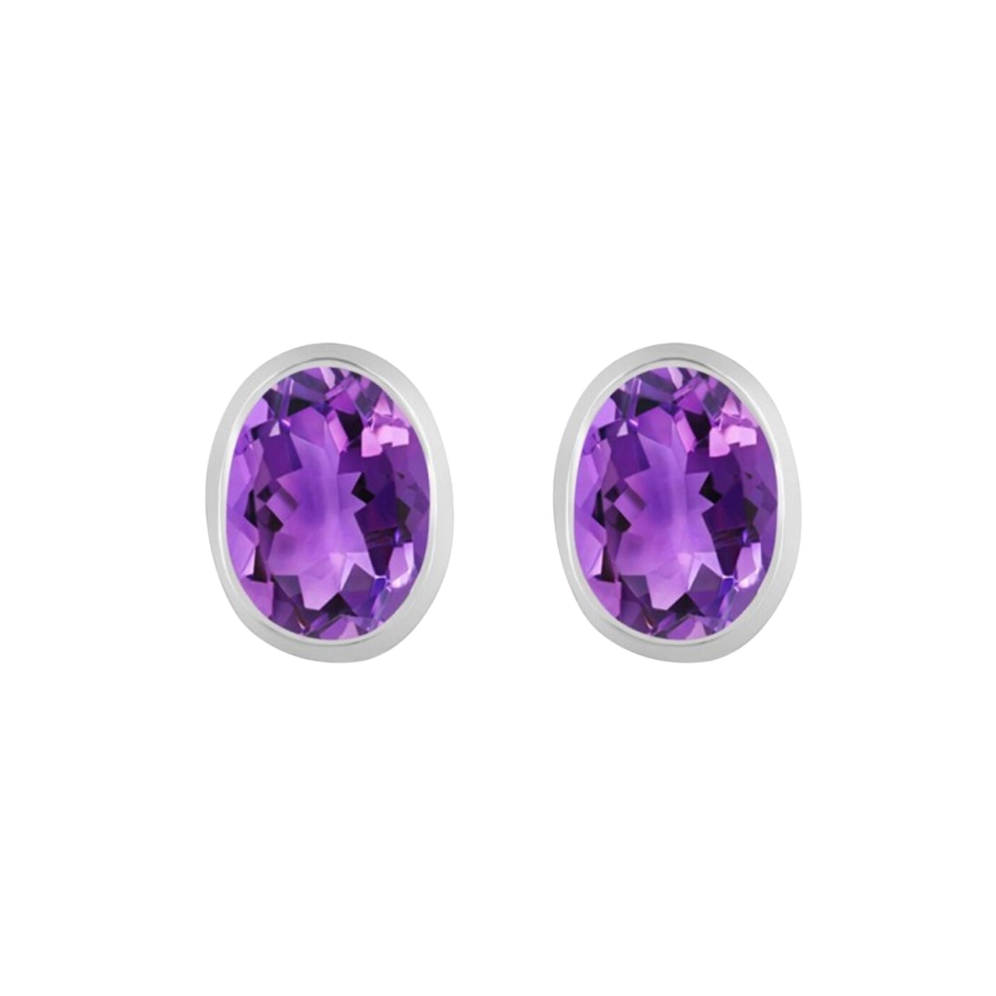 Amethyst Oval Stud - Conscious Crystals New Zealand Crystal and Spiritual Shop