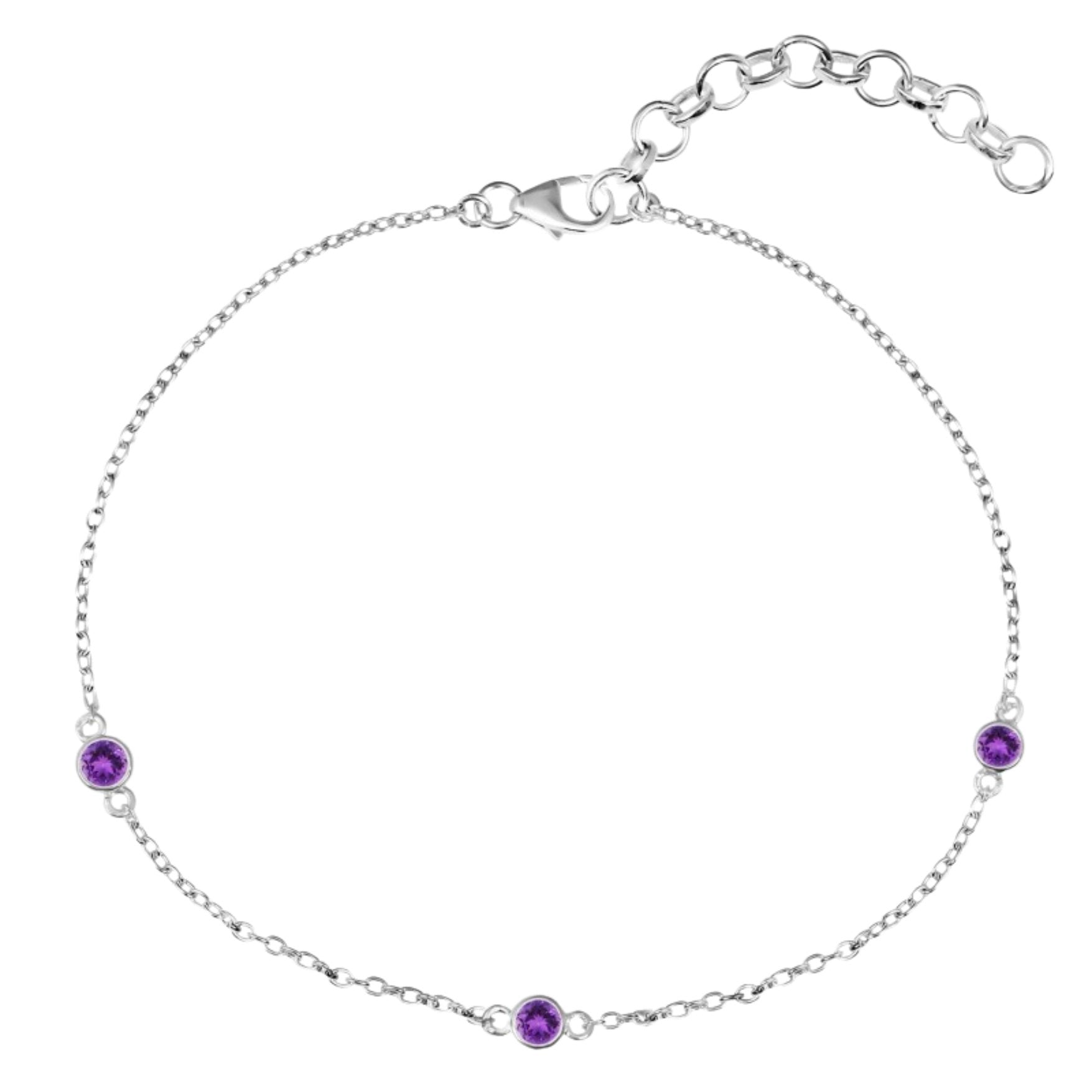 Amethyst Trinity Bracelet - Conscious Crystals New Zealand Crystal and Spiritual Shop