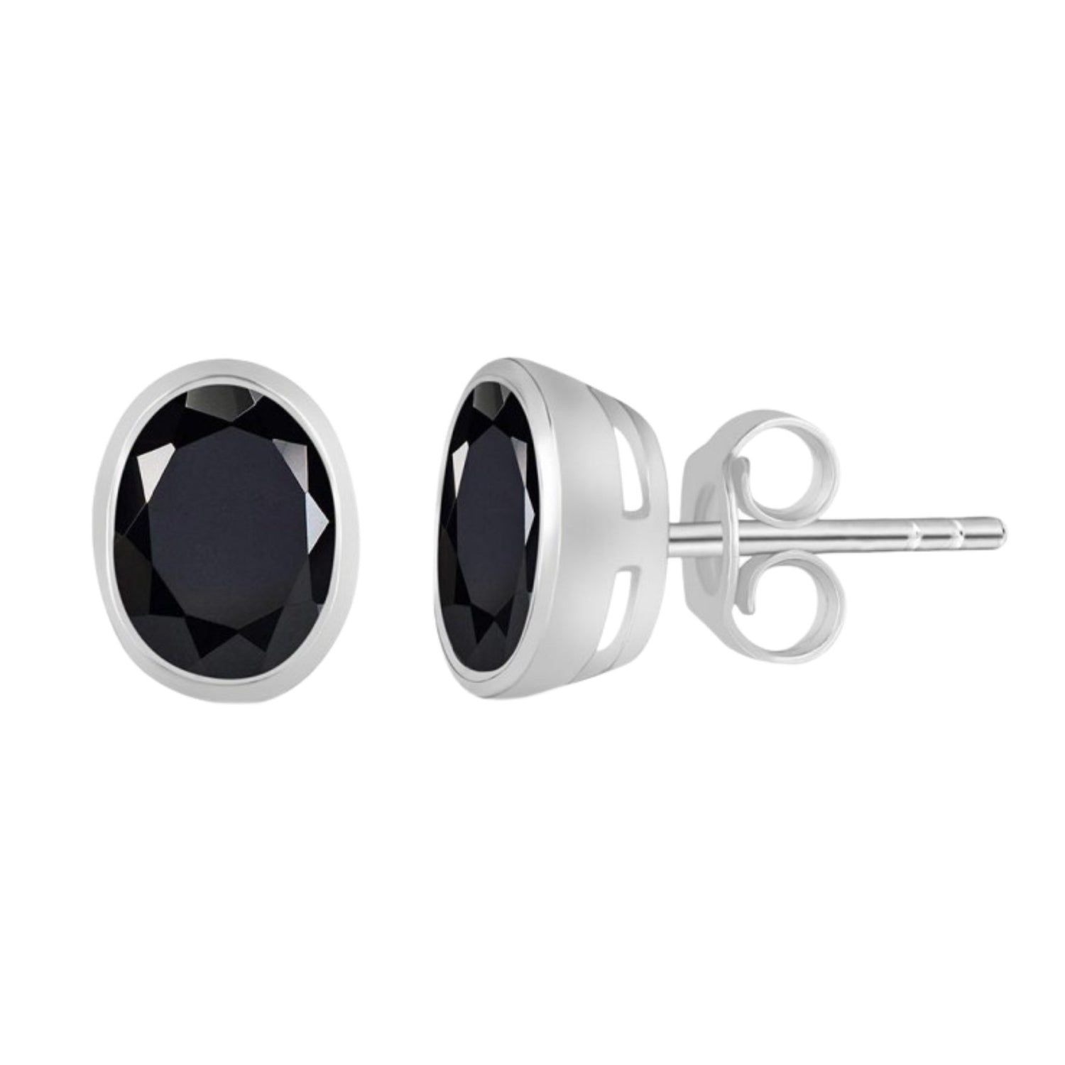 Black Tourmaline Oval Stud - Conscious Crystals New Zealand Crystal and Spiritual Shop