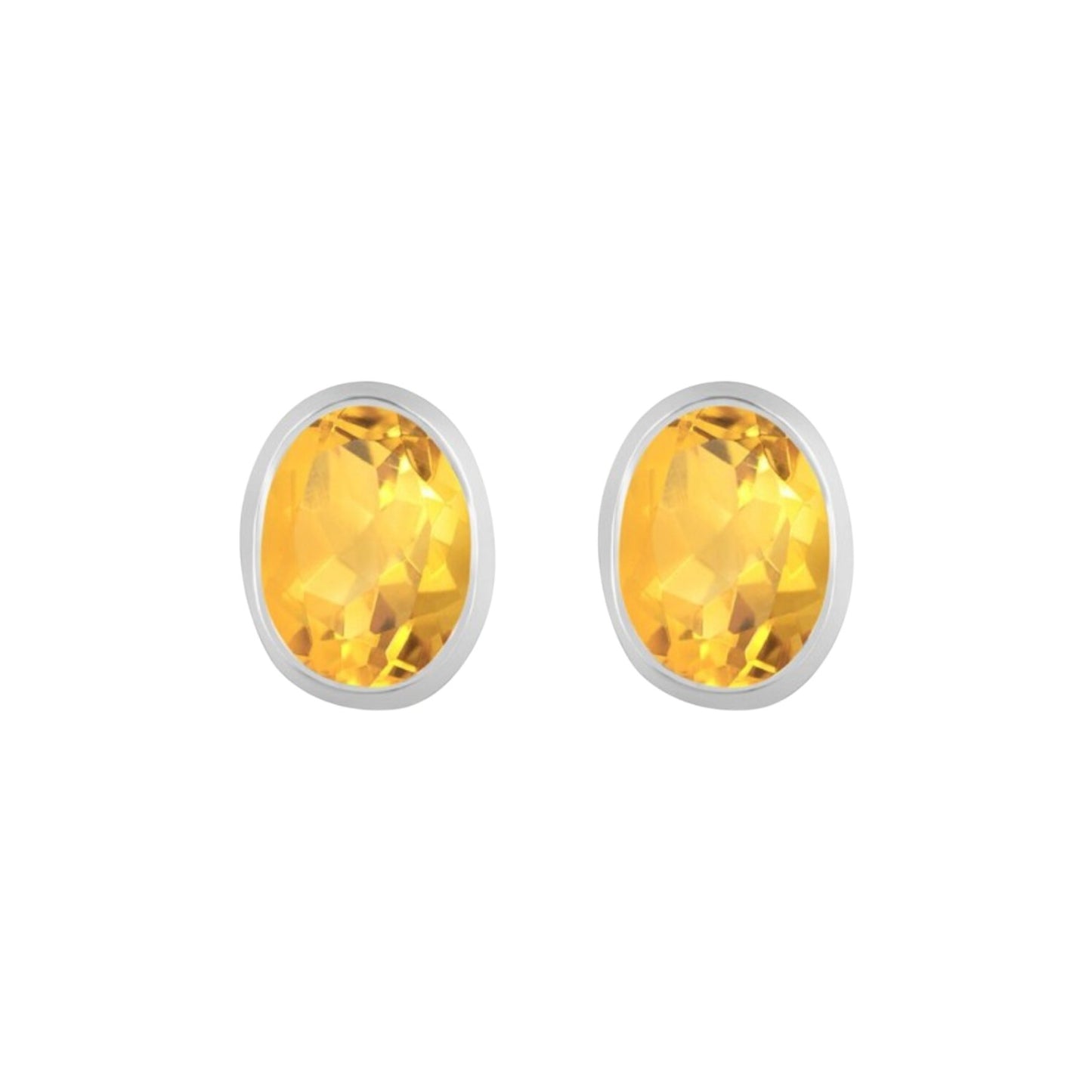 Citrine Oval Stud - Conscious Crystals New Zealand Crystal and Spiritual Shop