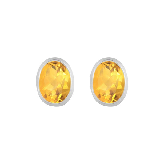 Citrine Oval Stud - Conscious Crystals New Zealand Crystal and Spiritual Shop