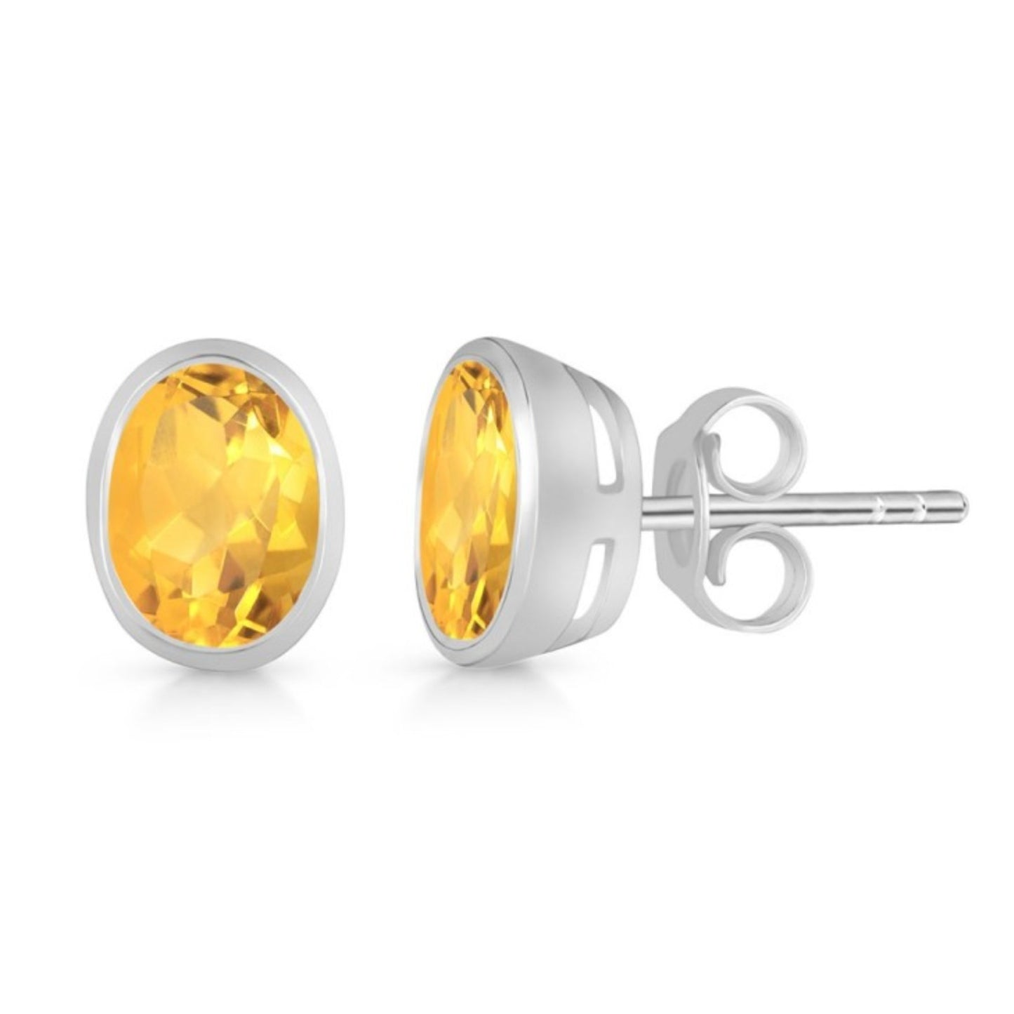 Citrine Oval Stud - Conscious Crystals New Zealand Crystal and Spiritual Shop