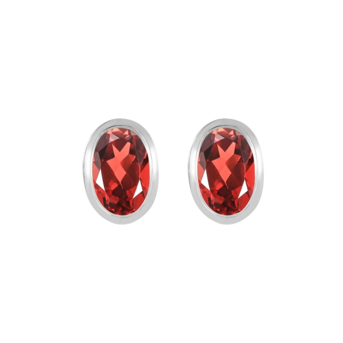 Garnet Oval Stud - Conscious Crystals New Zealand Crystal and Spiritual Shop