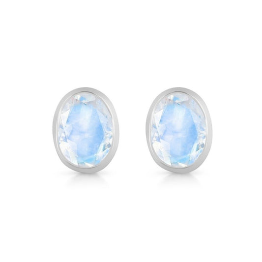 Moonstone Oval Stud - Conscious Crystals New Zealand Crystal and Spiritual Shop