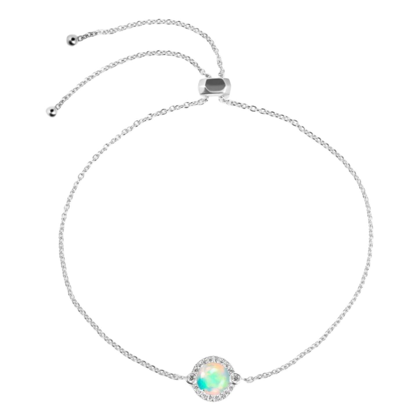 Opal & White Topaz Slider Bracelet - Conscious Crystals New Zealand Crystal and Spiritual Shop