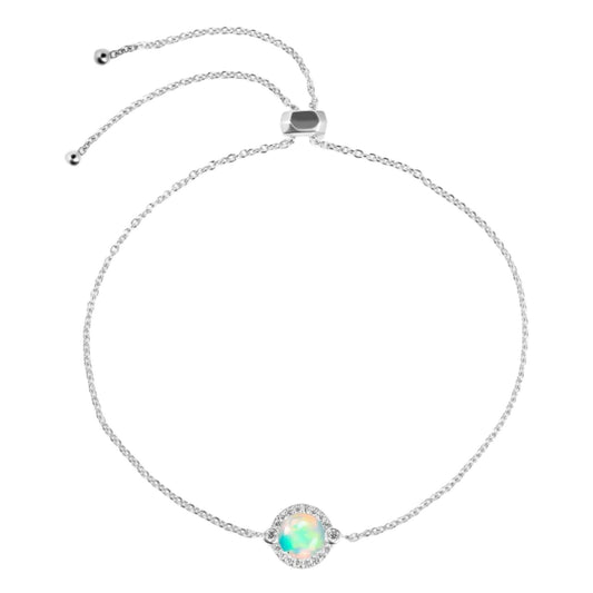 Opal & White Topaz Slider Bracelet - Conscious Crystals New Zealand Crystal and Spiritual Shop