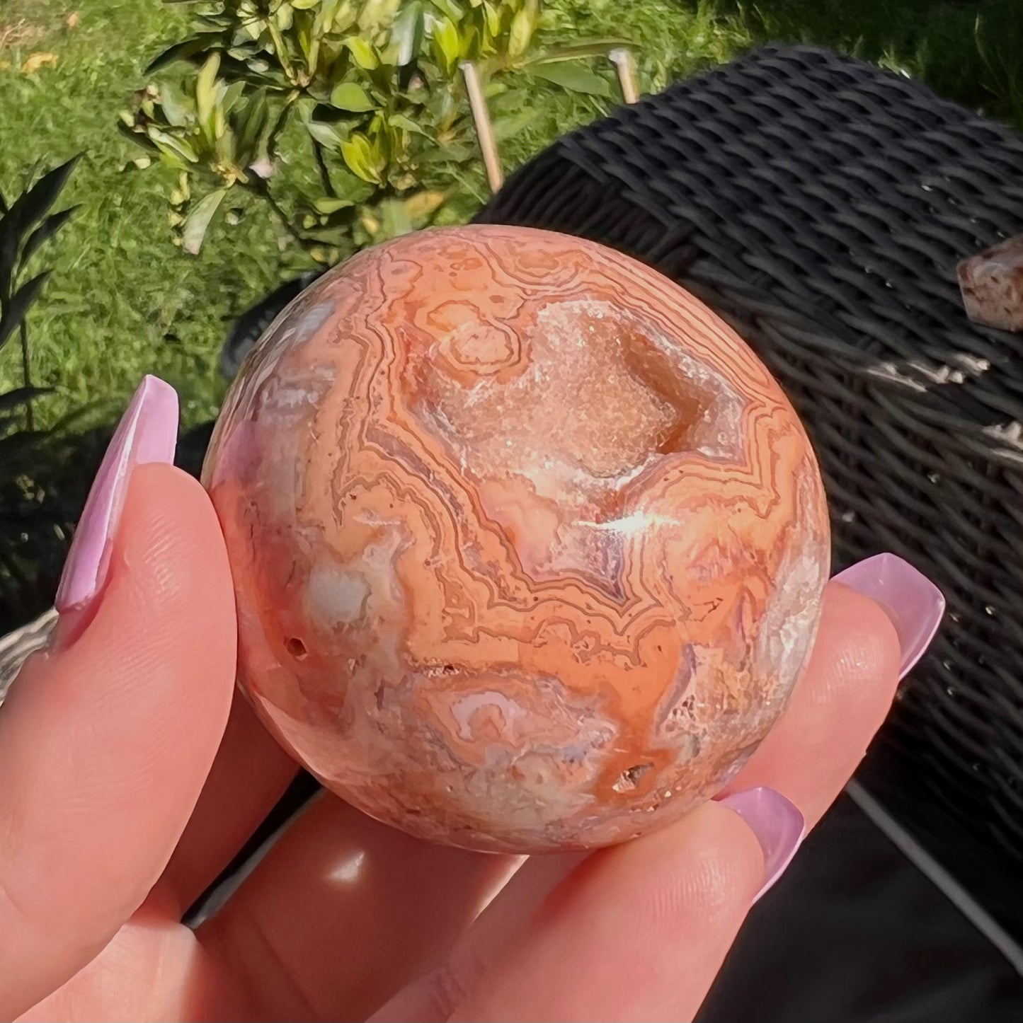 Pink Crazy Lace Agate Sphere - Conscious Crystals New Zealand Crystal and Spiritual Shop