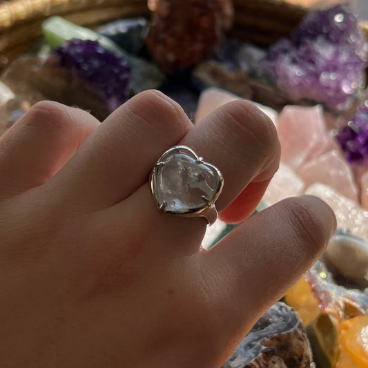 Clear Quartz Heart Ring - Conscious Crystals New Zealand Crystal and Spiritual Shop