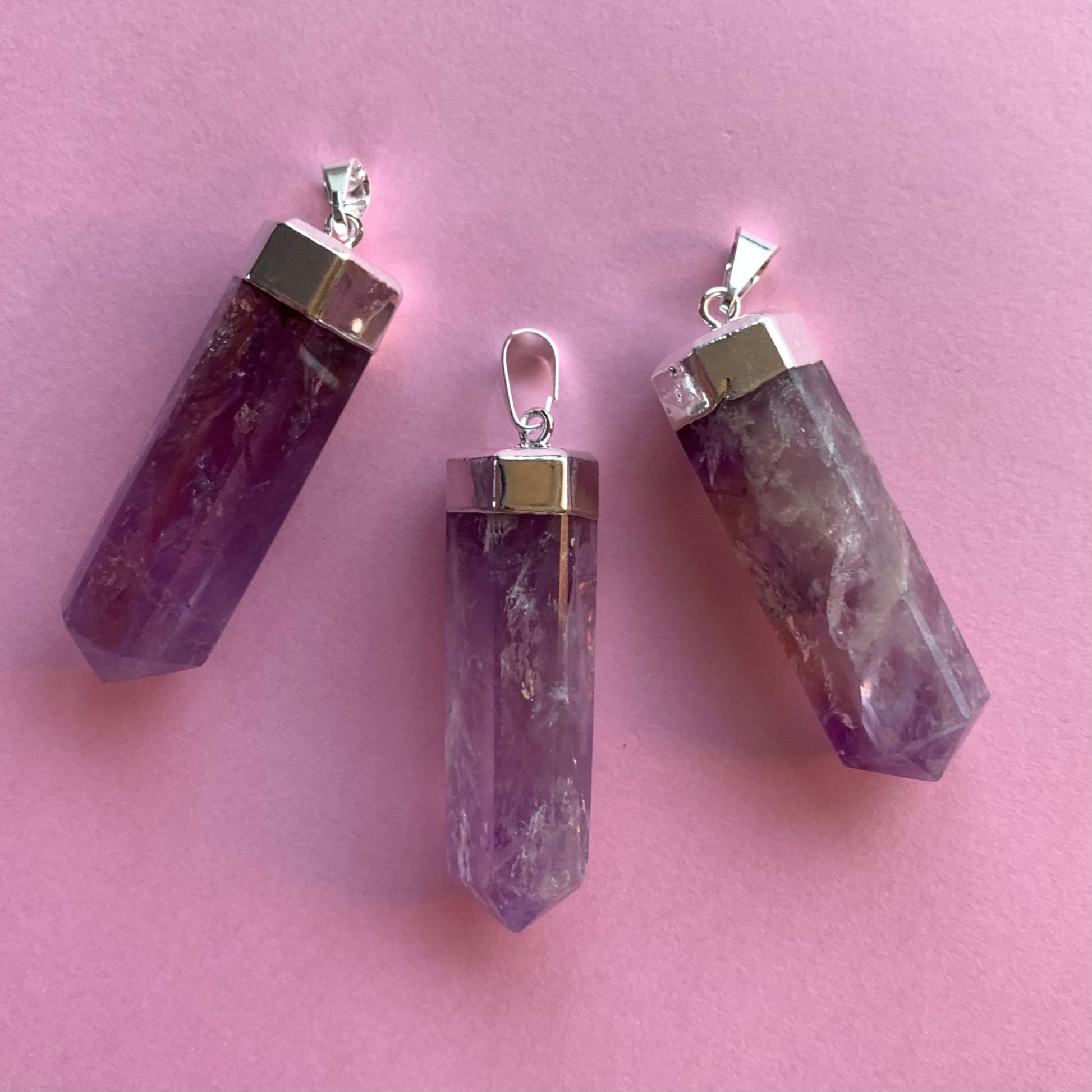 Amethyst Elyse Plated Pendant - Conscious Crystals New Zealand Crystal and Spiritual Shop