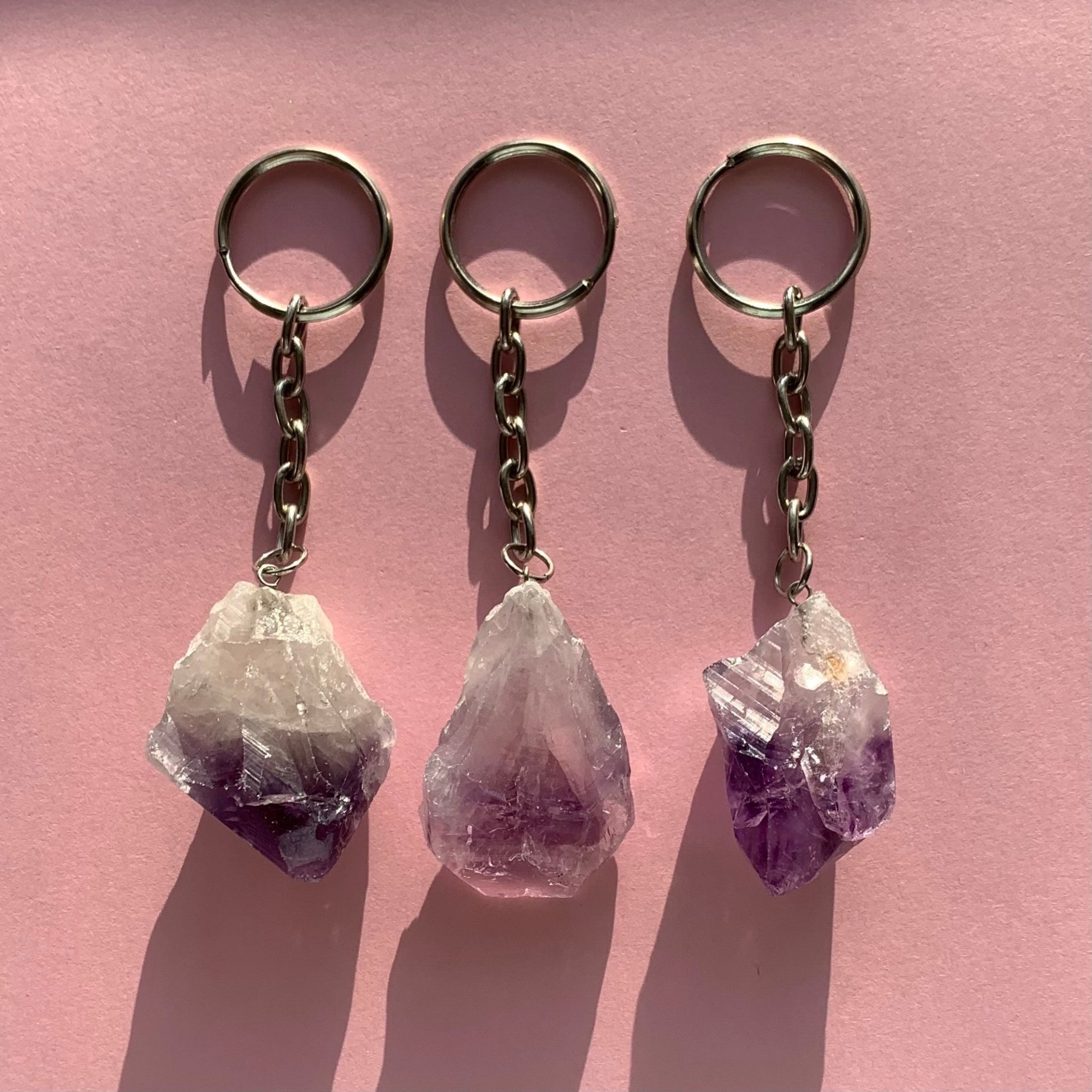 Amethyst Keychain - Conscious Crystals New Zealand Crystal and Spiritual Shop