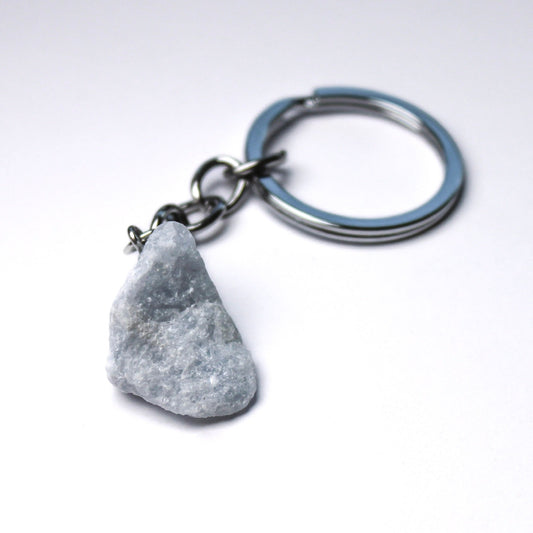 Angelite Raw Keychain - Conscious Crystals New Zealand Crystal and Spiritual Shop