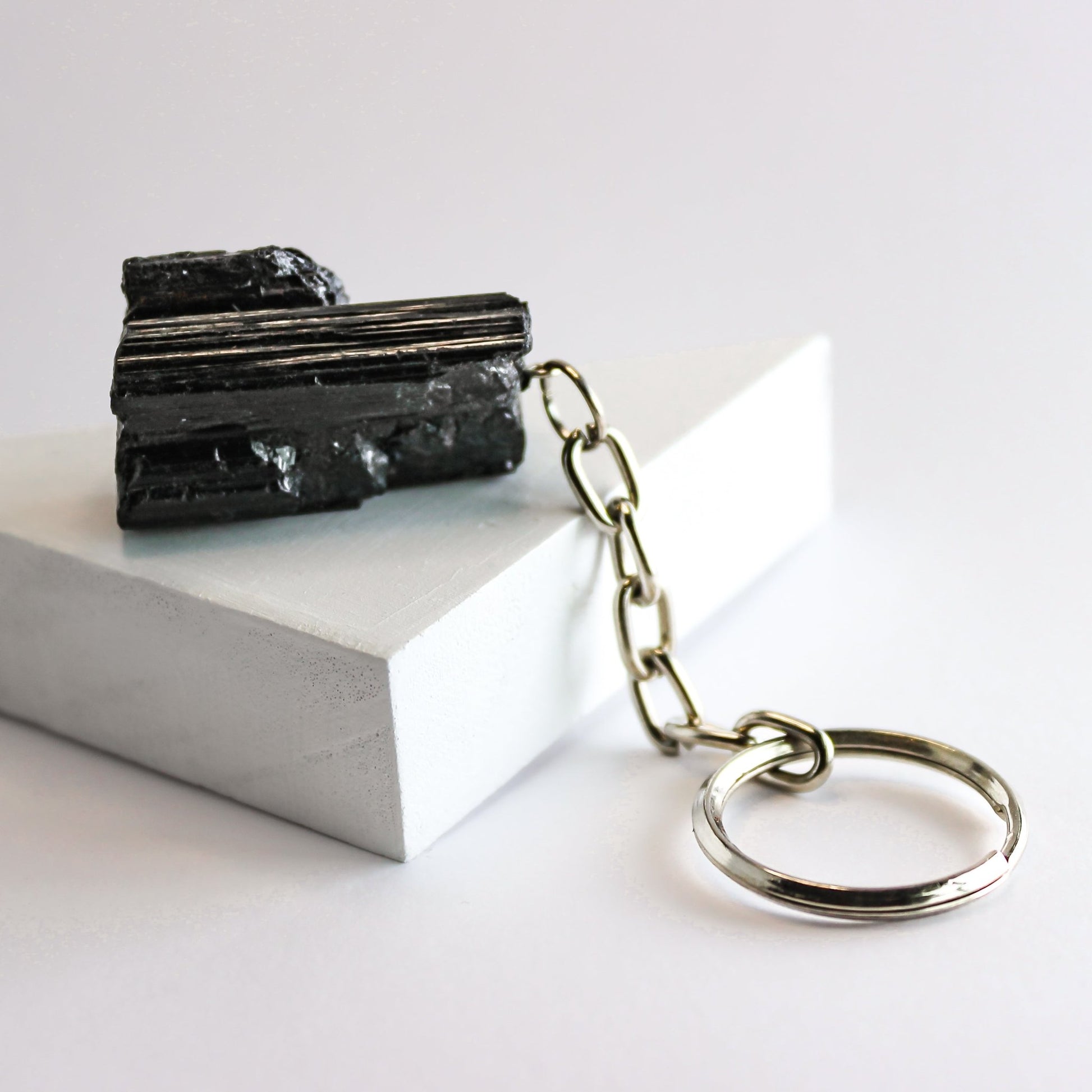 Black Tourmaline Keychain - Conscious Crystals New Zealand Crystal and Spiritual Shop