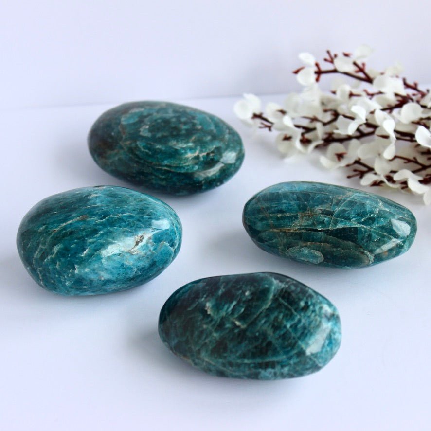 Blue Apatite Palm Stone - Conscious Crystals New Zealand Crystal and Spiritual Shop