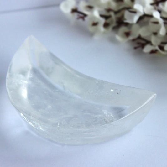 Clear Quartz Crescent Dish - Conscious Crystals New Zealand Crystal and Spiritual Shop