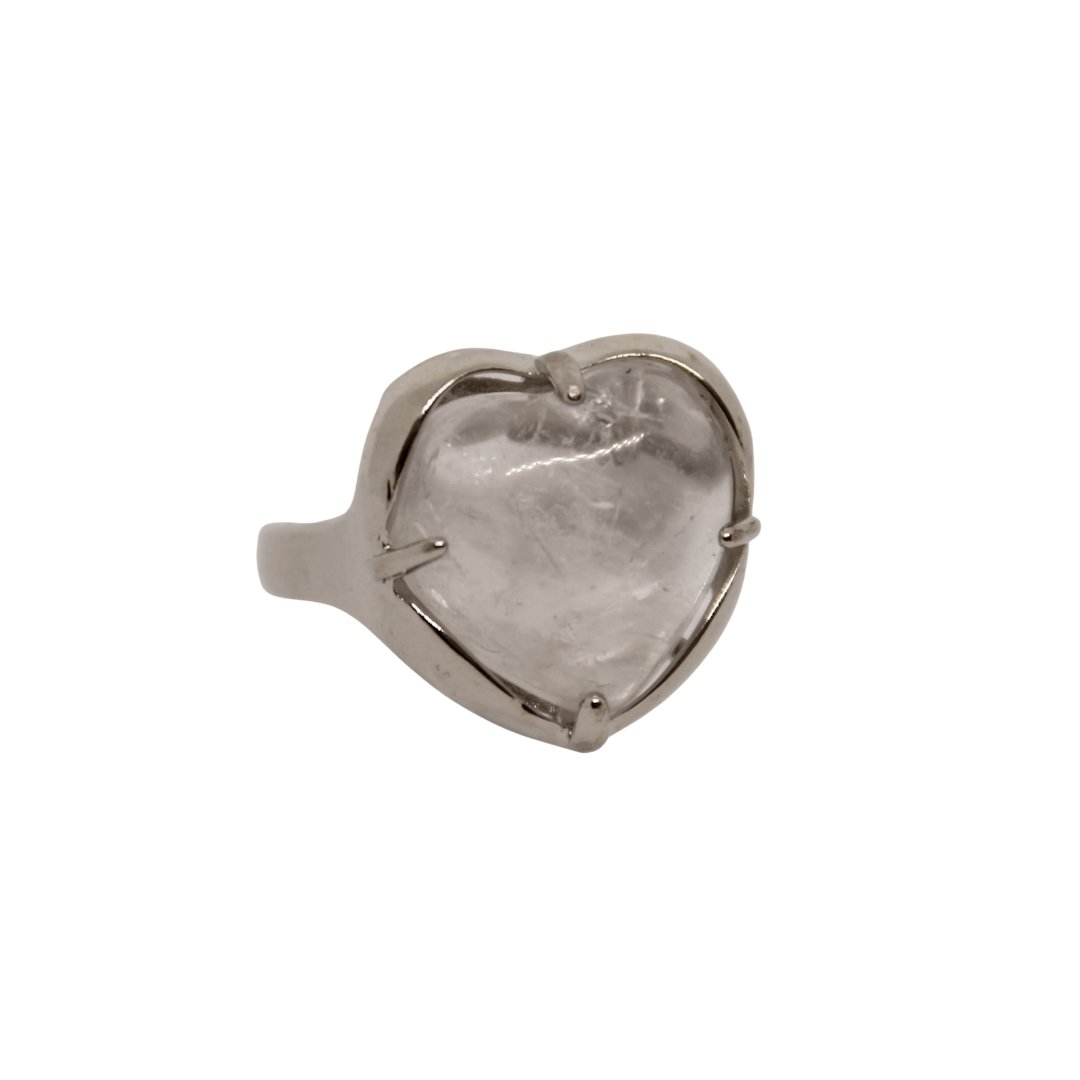 Clear Quartz Heart Ring - Conscious Crystals New Zealand Crystal and Spiritual Shop