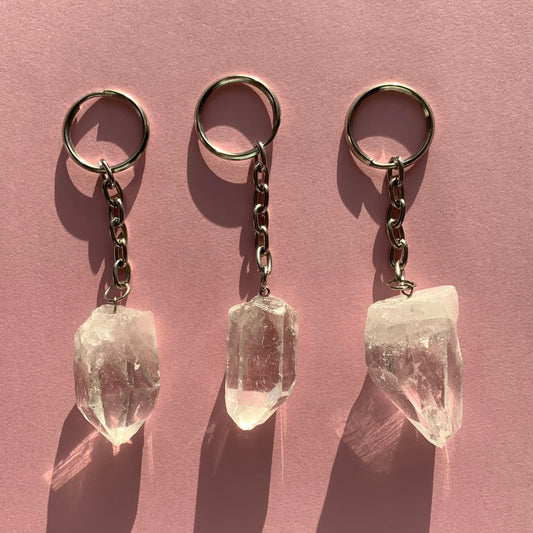 Clear Quartz Keychain - Conscious Crystals New Zealand Crystal and Spiritual Shop