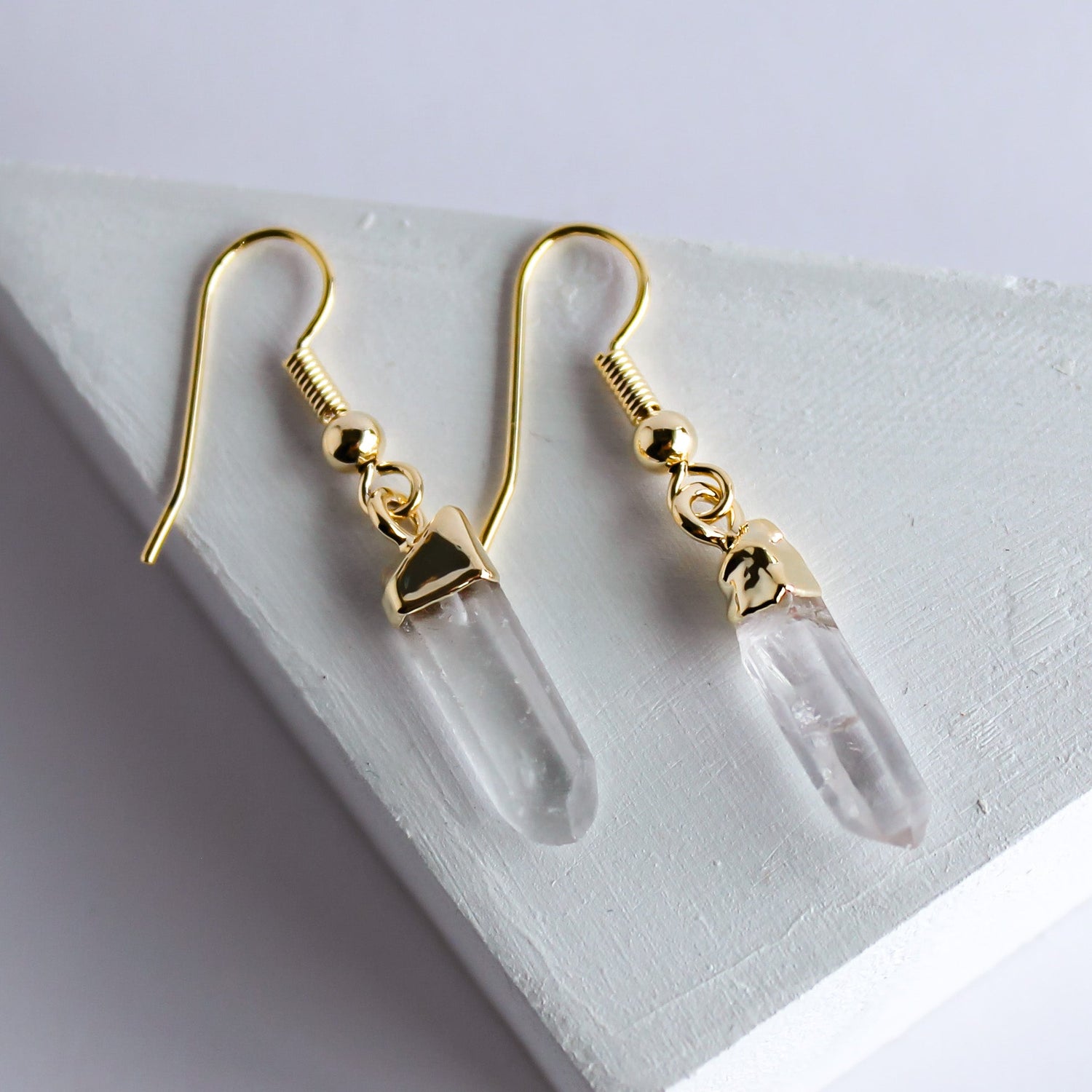 Clear Quartz Selene Earrings - Conscious Crystals New Zealand Crystal and Spiritual Shop