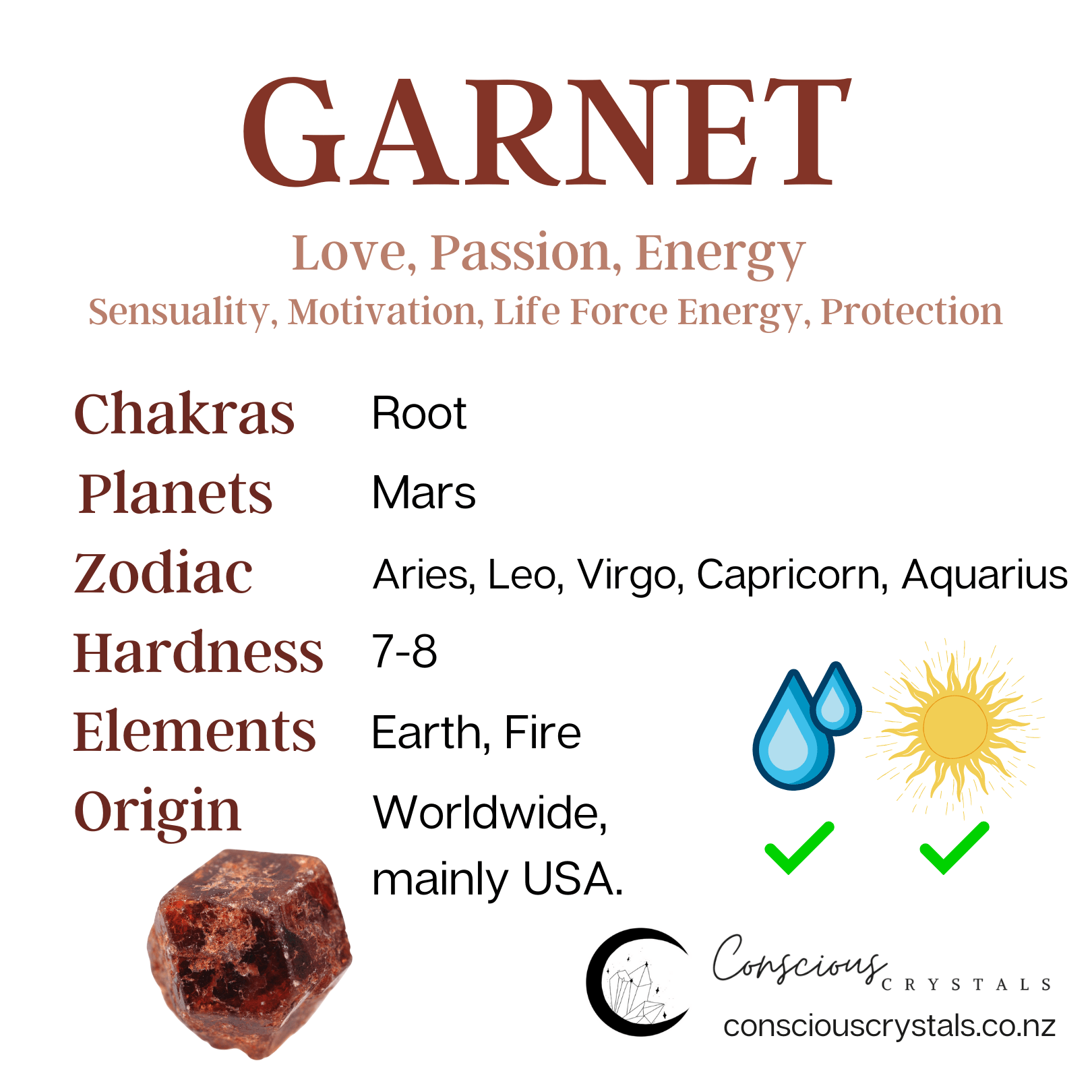 Garnet Raw - Conscious Crystals New Zealand Crystal and Spiritual Shop
