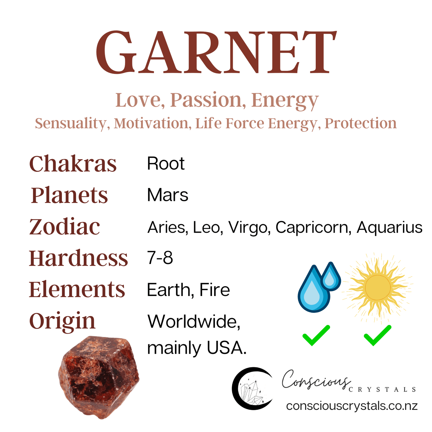 Garnet Tumble - Conscious Crystals New Zealand Crystal and Spiritual Shop