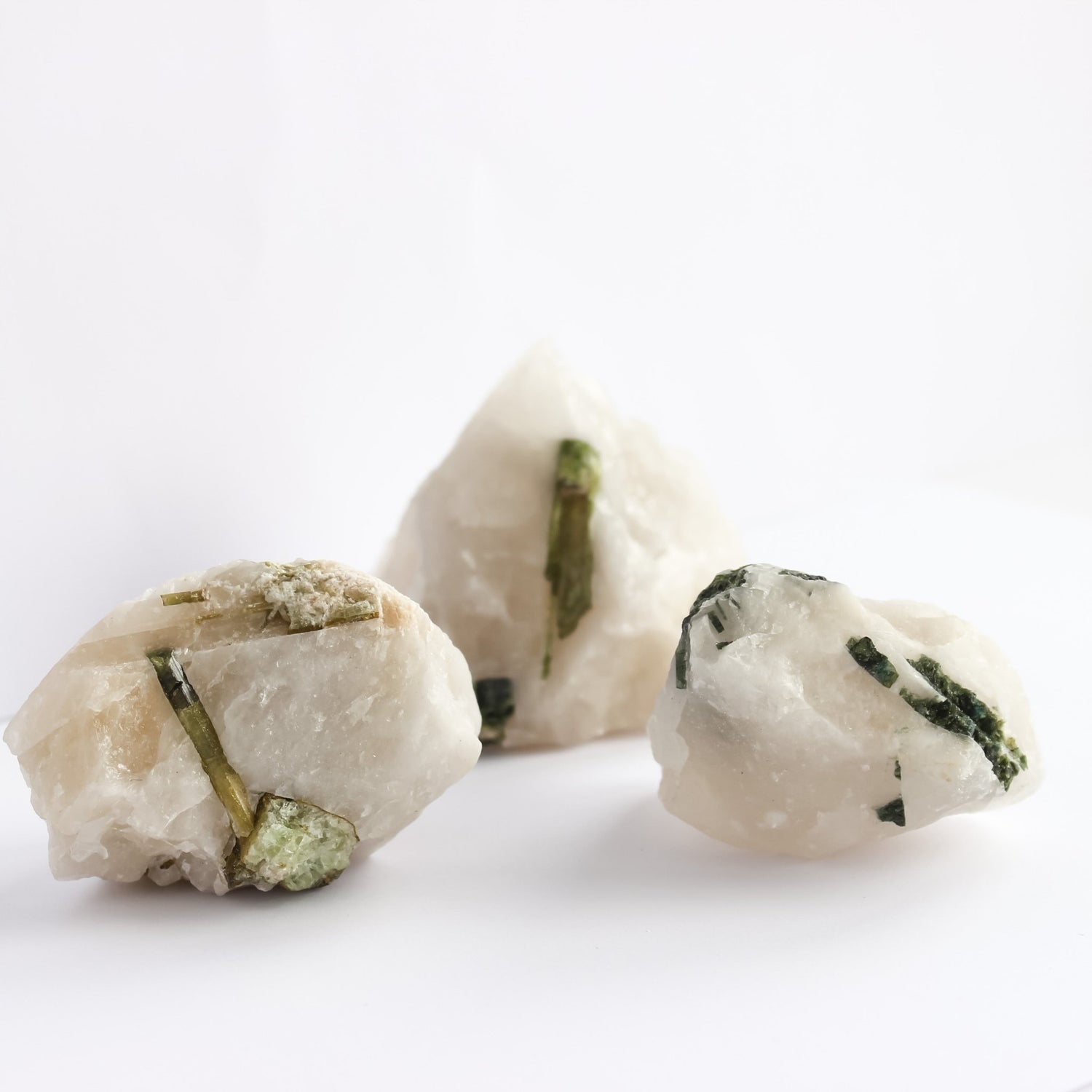 Green Tourmaline in Quartz Raw - Conscious Crystals New Zealand Crystal and Spiritual Shop