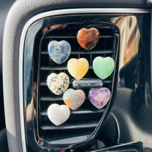 Heart Crystal Car Clips - Conscious Crystals New Zealand Crystal and Spiritual Shop