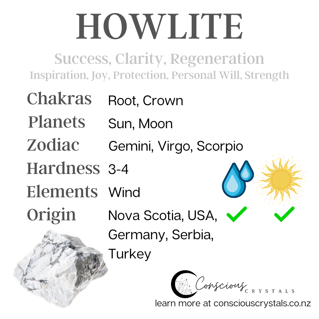 Howlite Raw - Conscious Crystals New Zealand Crystal and Spiritual Shop