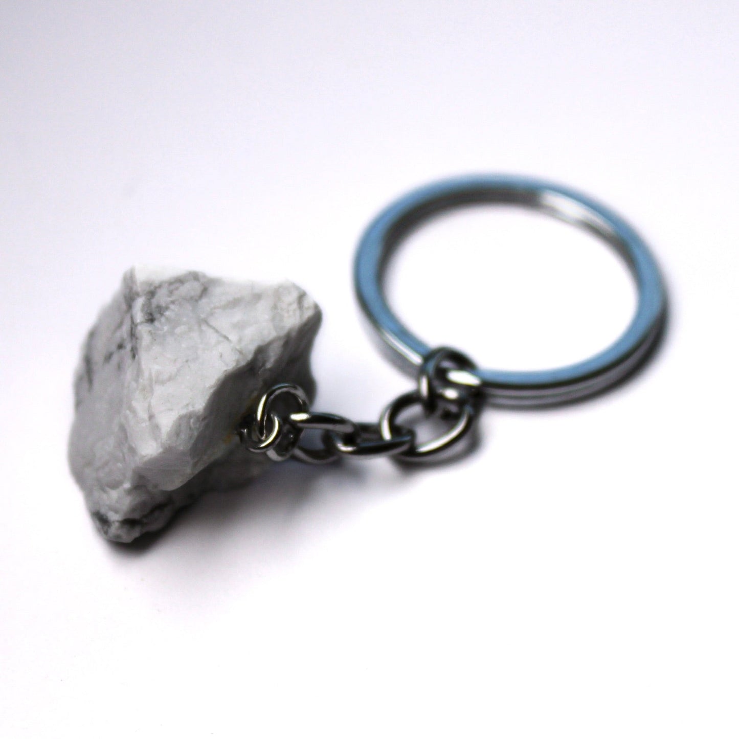 Howlite Raw Keychain - Conscious Crystals New Zealand Crystal and Spiritual Shop