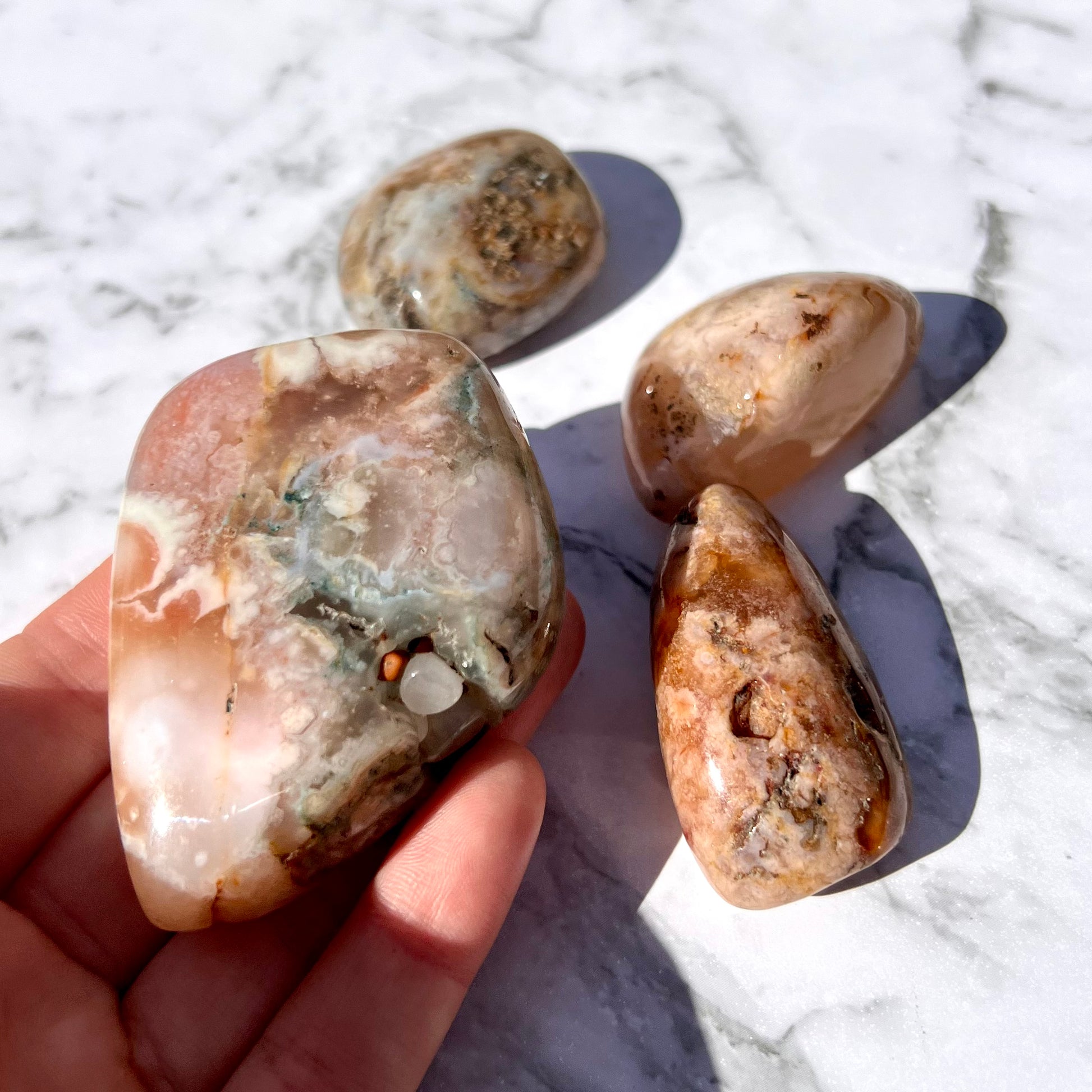 Flower Agate Tumble - Conscious Crystals New Zealand Crystal and Spiritual Shop