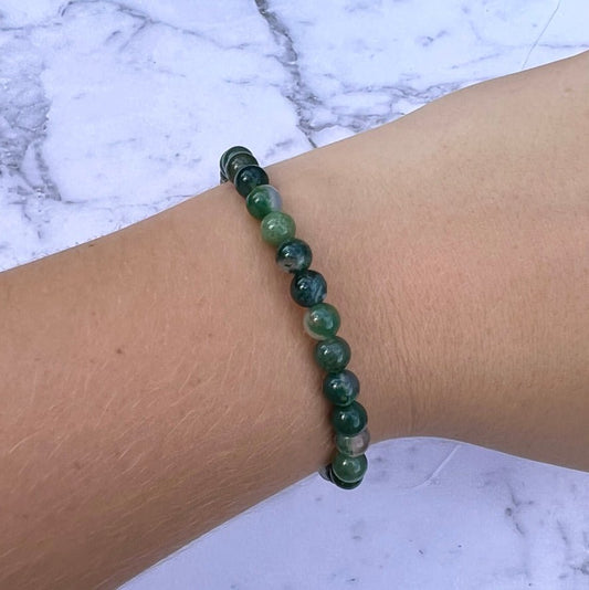 Moss Agate Bracelet - Conscious Crystals New Zealand Crystal and Spiritual Shop