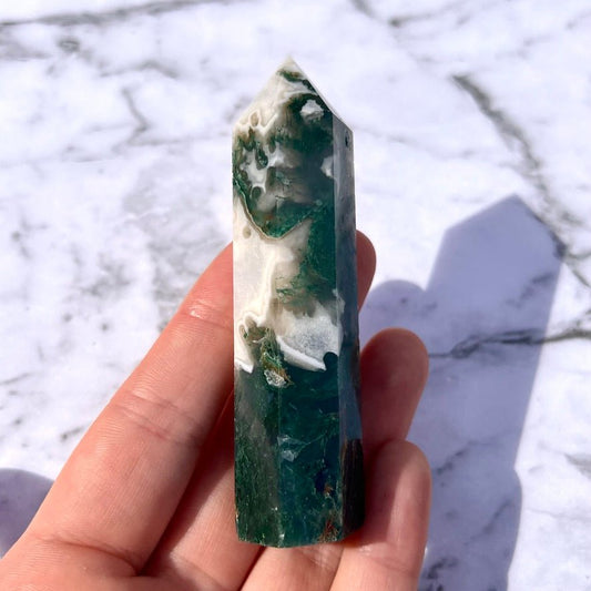 Moss Agate Tower - Conscious Crystals New Zealand Crystal and Spiritual Shop
