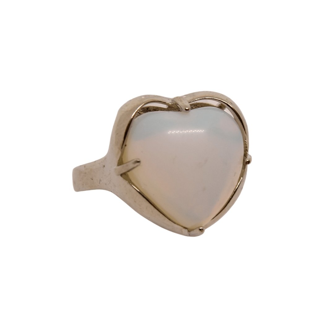 Opalite Heart Ring - Conscious Crystals New Zealand Crystal and Spiritual Shop