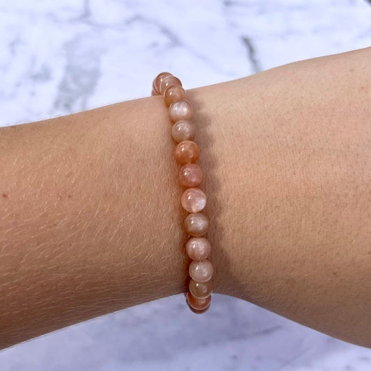 Peach Moonstone Bracelet - Conscious Crystals New Zealand Crystal and Spiritual Shop