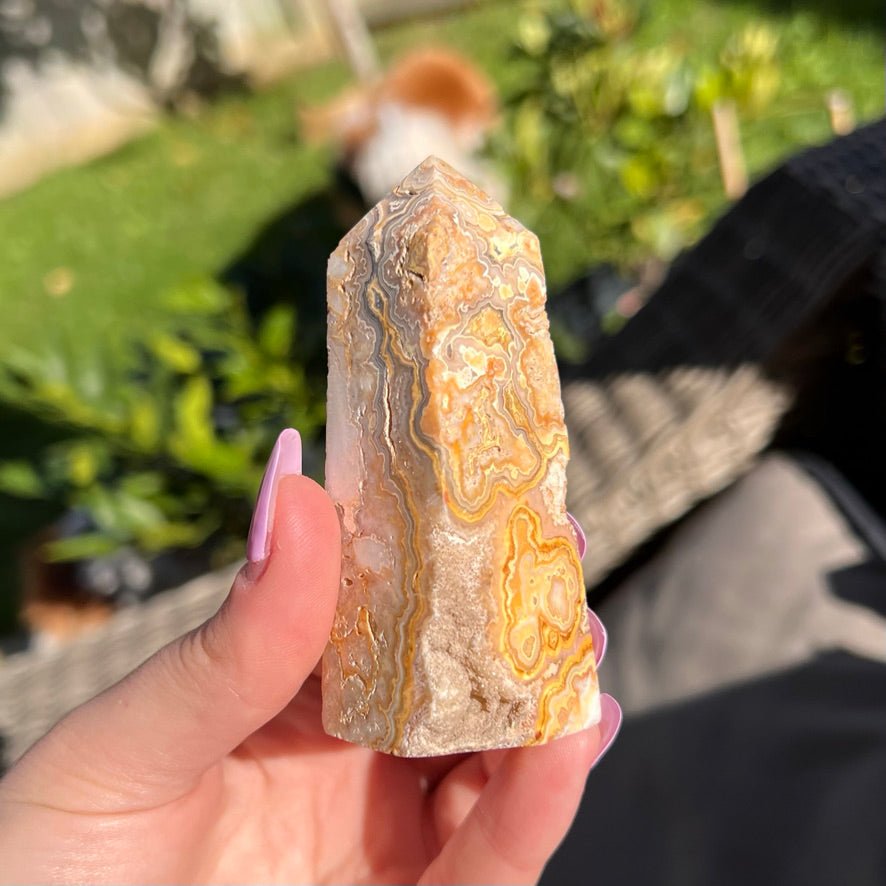 Pink Crazy Lace Agate Tower - Conscious Crystals New Zealand Crystal and Spiritual Shop