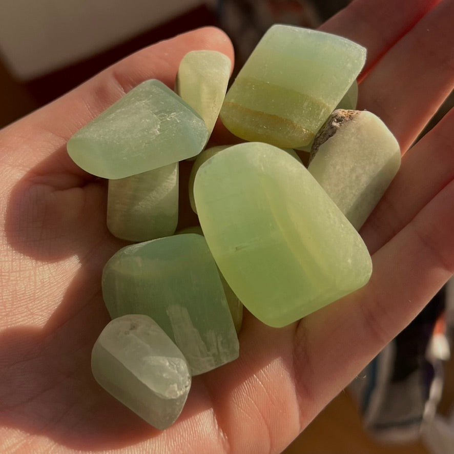 Pistachio Calcite Tumble - Conscious Crystals New Zealand Crystal and Spiritual Shop