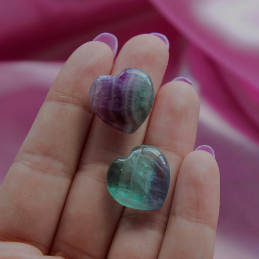 Rainbow Fluorite Heart - Conscious Crystals New Zealand Crystal and Spiritual Shop