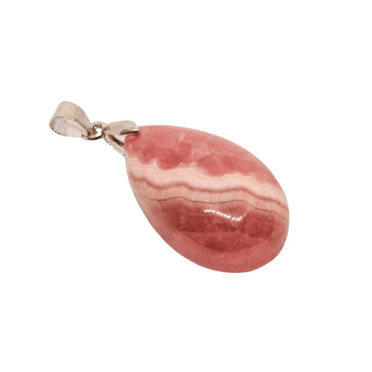 Rhodochrosite S/S Pendant - Conscious Crystals New Zealand Crystal and Spiritual Shop