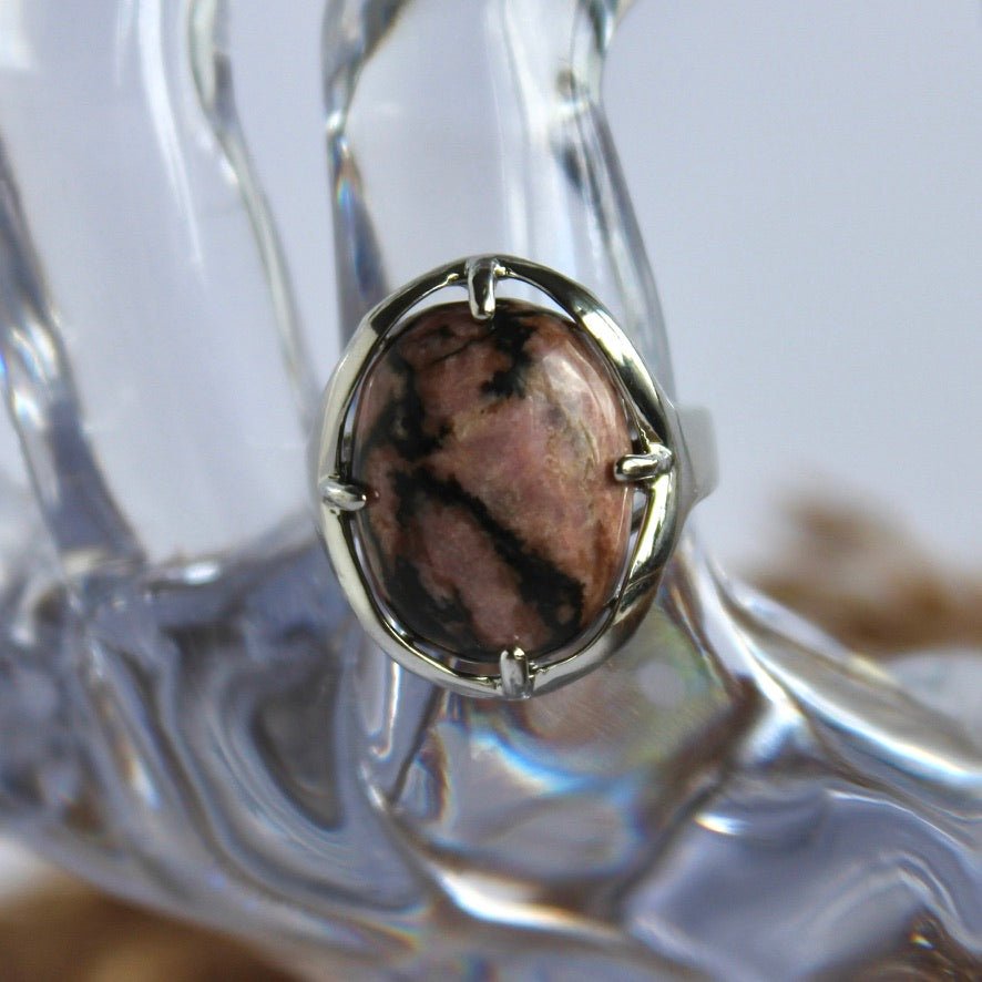 Rhodonite Oval Ring - Conscious Crystals New Zealand Crystal and Spiritual Shop