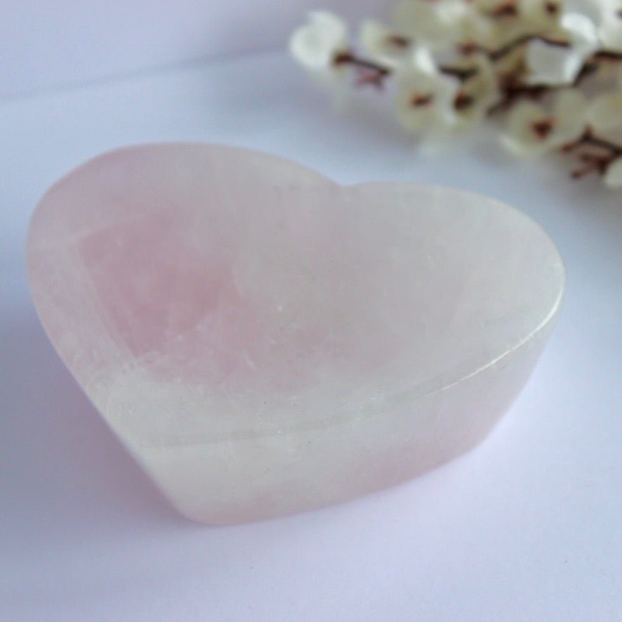 Rose Quartz Heart Dish - Conscious Crystals New Zealand Crystal and Spiritual Shop
