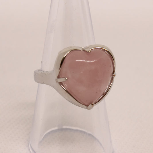 Rose Quartz Heart Ring - Conscious Crystals New Zealand Crystal and Spiritual Shop