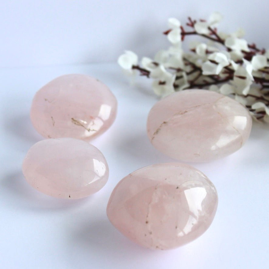 Rose Quartz Palm Stone - Conscious Crystals New Zealand Crystal and Spiritual Shop