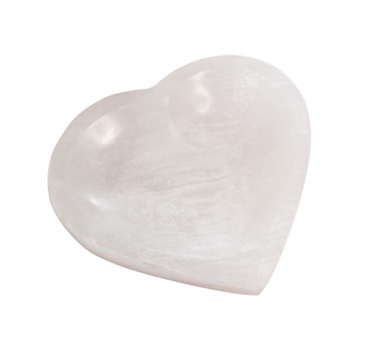 Satin Spar Heart Dish - Conscious Crystals New Zealand Crystal and Spiritual Shop
