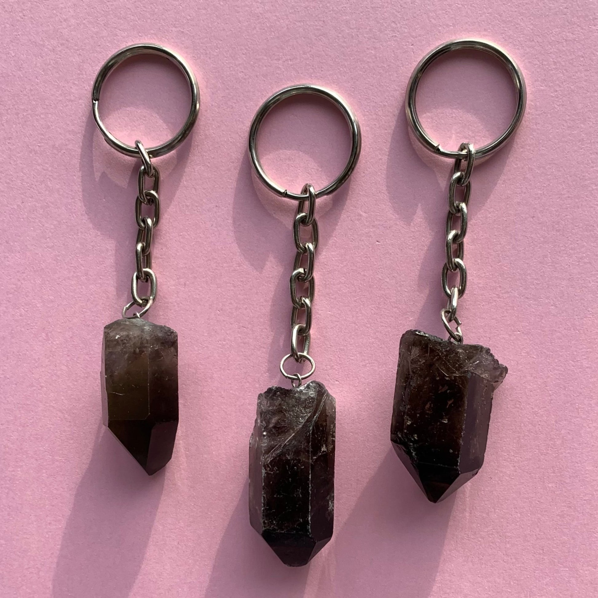 Smoky Quartz Keychain - Conscious Crystals New Zealand Crystal and Spiritual Shop